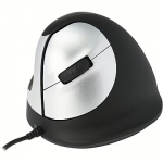 R-GO Tools HE Ergonomic mouse, Left Handed, Black/Silver (M) RGOHELE