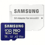 Samsung PRO Plus, microSDXC, 128GB, UHS-3, Class 10, V30 +Adapter MB-MD128SA/EU