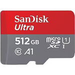 Western Digital SanDisk Ultra, microSDXC, 512GB, UHS-I, U1, V10 +Adapter SDSQUAC-512G-GN6MA