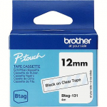 Brother BTAG-131 BTAG131 12MM BLACK ON CLEAR TAPE BTAG131