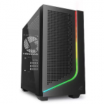 Sharkoon J1000 ARGB, Tempered Glass, Black 4044951044191