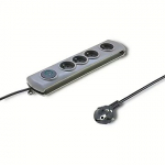Qoltec Quick Switch, 4 Sockets, 1.5m, Gray 50163