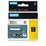 DYMO RHINO TAPE NYLON 19MM/3.5M BLACK ON WHITE                   IN 18489