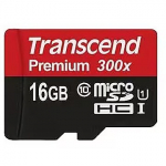 Transcend Premium 300x, microSDHC, 16GB, Class 10, UHS-I, U1 TS16GUSDCU1