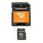 Intenso microSDHC, 4GB, Class 4 +Adapter 3403450