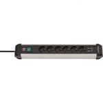 Brennenstuhl Premium-Alu-Line Power Strip with usb/Extension Lead 6-way, 3m, Black/Silver 1391030610