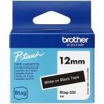 Brother BTAG335 12MM WHITE ON BLACK TAPE BTAG335
