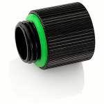 Bitspower G1/4" IG1/4" Extender Fitting - 15mm, Glorious Black 2pcs TA-F60-GB