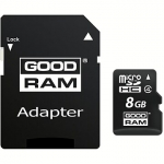 Goodram M40A, microSDHC, 8GB, Class 4 + Adapter M40A-0080R11