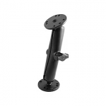 Ram B SIZE 1" BALL ON 2.5" ROUND PLATES WITH AMPS HOLE PATTERN, LONG LENGTH DOUBLE SOCKET ARM RAM-B-101U-C