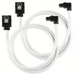 Corsair Premium Sleeved SATA 6Gbps 90&deg; Connector, 60cm, White CC-8900283