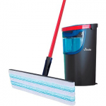 Vileda H2PrO flat mop set, floor mop black/red, with two-tank system 175775
