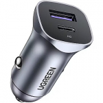 Ugreen 40858 Car Quick Charger 30W / 12-24V / USB + USB-C / QC3.0 / PD3.0 PPS 40858