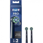 Braun toothbrush heads Cross Action Pro, 2pcs, Black EB50BRX-2