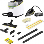 Karcher SC 4 Deluxe Iron steam cleaner (white/black, 2,250 watts, with EasyFix floor cleaning set and steam pressure iron) 1.513-462.0