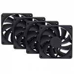 HYTE FA12, 4 Pack, Pitch Black FAN-HYTE-FA12-BB-4