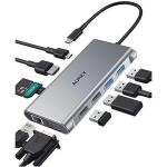 Aukey Hub CB-C89 Type-C, MicroSD, VGA, Ethernet, HDMI, Thunderbolt, 100 W CB-C89