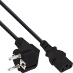 inLine Netzkabel, angewinkelter Schuko-Stecker auf C13-Kaltger&auml;testecker - schwarz 16649
