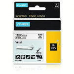 DYMO RHINO BAND IND VINYL 19MMX5.5M BLACK ON WHITE 18445