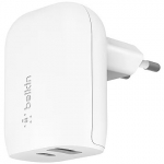Belkin 32W DUAL CHARGER 25W USB W/POWER DELIVERY 12W USB-A WHITE WCB007VFWH
