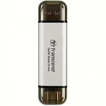 Transcend ESD300S 1TB External SSD USB 10Gbps Type C Silver TS1TESD300S