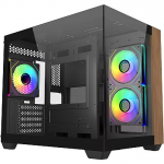 Cooler Master Elite 481 Wood, Tempered Glass, Black E481-KHNN-S00
