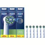 Braun toothbrush heads Cross Action Pro, 6pcs, White EB50RX-6