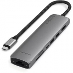 Satechi 7-in-1 USB-C Slim Multiport Adapter with Ethernet, space grey - USB hub ST-P7SM