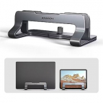 Axagon STND-VG Vertikaler Laptop-St&auml;nder, einstellbare Breite, Aluminium - grau STND-VG