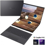 Asus | Zenbook Duo UX8407AA-SN066W | Moher Gray | 14 " | OLED | Touchscreen | 2.8K | 2880 x 1800 pixels | 144 Hz | Anti-Reflective | Intel Core Ultra X9 | 378H | 32 GB | LPDDR5X | Solid-state drive capacity 2000 GB | Intel Arc Graphics | Windows 11 P ...