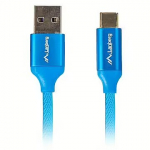 Lanberg USB-A to USB-C 2.0 with 3.0 Quick Charge, 1.8m, Blue CA-USBO-22CU-0018-BL
