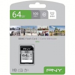 PNY Technologies Elite, microSDXC, 64GB, UHS-I, U1, V10 +Adapter P-SDUX64U185GW-GE
