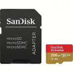 Sandisk Extreme, microSDXC, 256GB, UHS-I, U3, V30 +Adapter SDSQXAV-256G-GN6MA