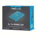 Natec external enclosure RHINO GO for 2,5'' SATA, USB 3.0, Blue NKZ-1280