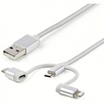 Startech USB-A to MicroUSB/USB-C/Lightning, 1m LTCUB1MGR