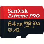 Western Digital Extreme Pro, microSDXC, 64GB, UHS-I, U3, V30 +Adapter SDSQXCU-064G-GN6MA