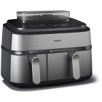 Philips 5000 series Dual Steam Air Fryer, 9L, Black/Silver NA555/00