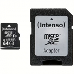Intenso Professional, microSDXC, 64GB, UHS-I, U1, V10 +Reader 3433490