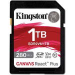 Kingston SDXC 1TB Canvas React Plus SDXC UHS-II 280R/100W U3 V60 SDR2V6/1TB