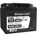 Green Cell CUBE AGM IP54 12V 40Ah VRLA Battery Gel deep cycle scooter mower boat barge mower tractor fishing boat AGM12V40AH-J