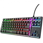 Trust Gaming GXT833 THADO TKL Gaming Tastatur Kompakte Gaming-Tastatur aus Metall mit mehrfarbiger LED-Beleuchtung 25889