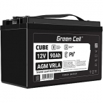 Green Cell CUBE AGM IP54 12V 90Ah VRLA Battery Gel deep cycle scooter mower boat barge mower tractor fishing boat AGM12V90AH-J