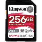 Kingston SDXC 256GB Canvas React Plus SDXC UHS-II 280R/100W U3 V60 SDR2V6/256GB