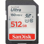 Sandisk Ultra R150, 512GB, SDXC, UHS-I, U1, V10 SDSDUNC-512G-GN6IN