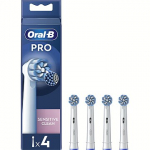 Braun toothbrush heads Sensitive Clean Pro, 4pcs, White EB60X-4