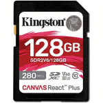 Kingston SDXC 128GB Canvas React Plus SDXC UHS-II 280R/100W U3 V60 SDR2V6/128GB