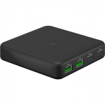 Goobay USB-C multiport desktop charger, PD, GaN, 65 watts, black, 2x USB-C, 2x USB-A, Power Delivery, QuickCharge 3.0 65813