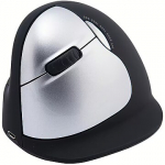 R-GO Tools HE Ergonomic mouse, Left Handed, Wireless, Black/Silver (L) RGOHELELAWL