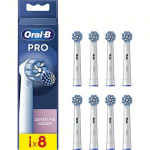 Braun toothbrush heads Sensitive Clean Pro, 8pcs, White EB60X-8