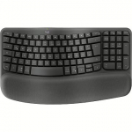 Logitech WAVE KEYS, schwarz - Kabellose ergonomische Tastatur mit gepolsterter Handballenauflage 920-012283